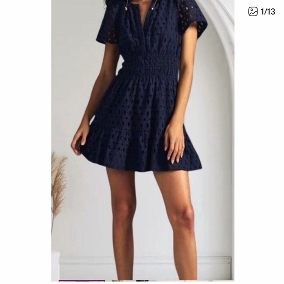 Anthropologie Dresses & Skirts - Anthropologie Navy Eyelet Somerset Mini Dress